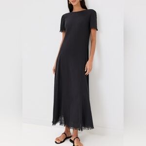 STAUD Black Le Havre Fringe Maxi Dress